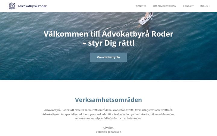 Ekraanipilt saidist advokatroder.se