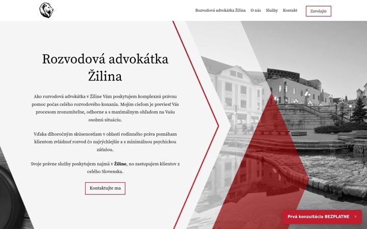Screenshot of advokatrozvodzilina.sk