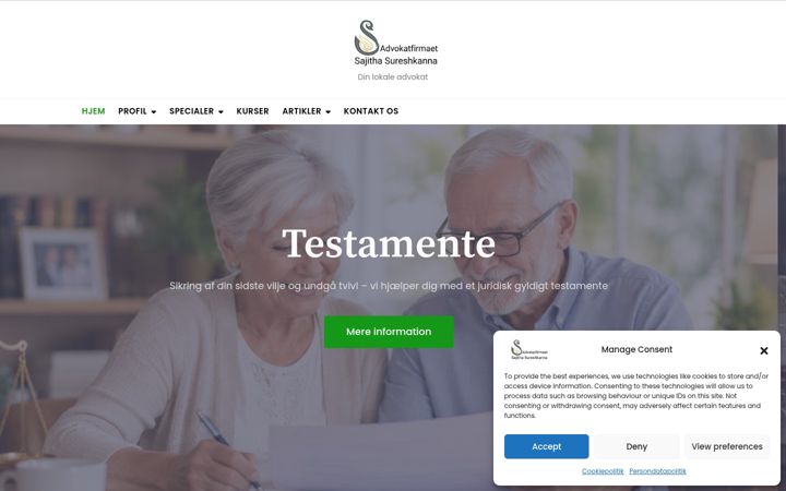 Screenshot of advokatsajitha.dk