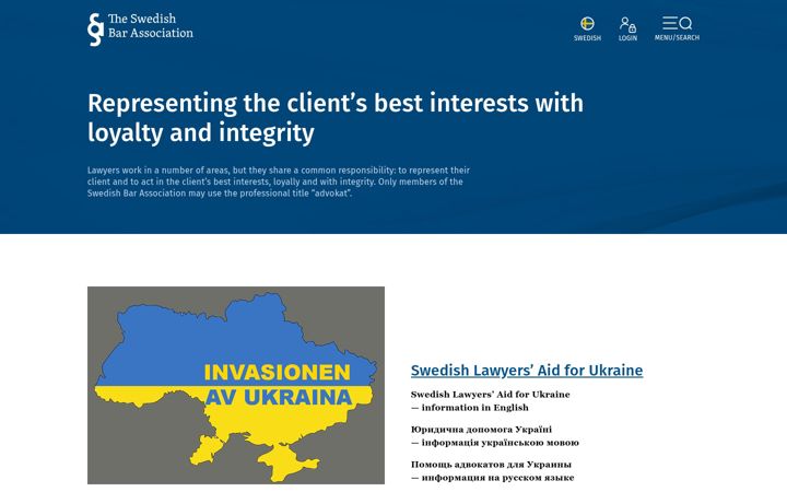 Screenshot of advokatsamfundet.com