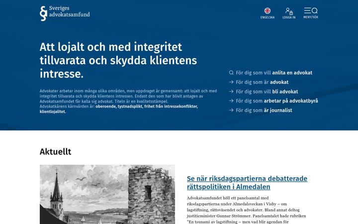 Screenshot of advokatsamfundet.se