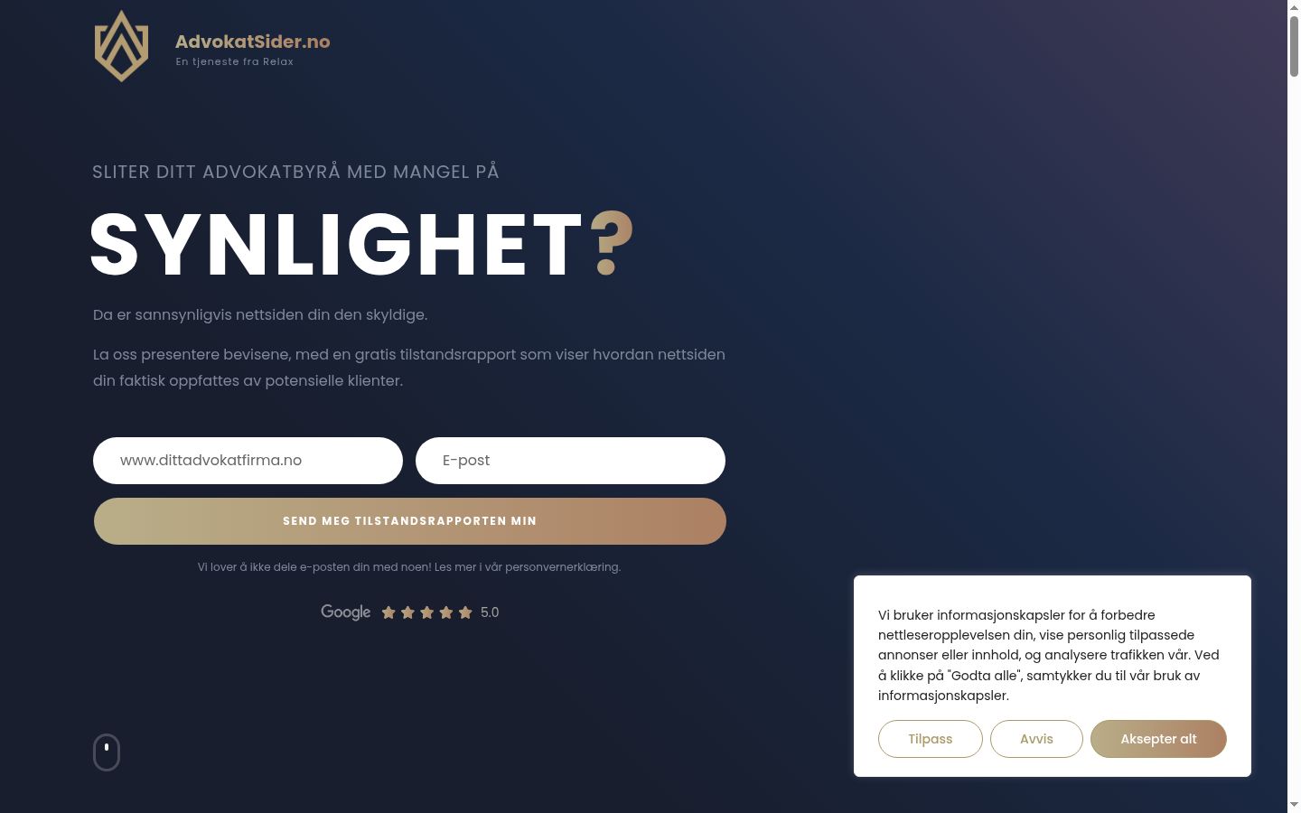 Screenshot of the consent banner shown before any interaction