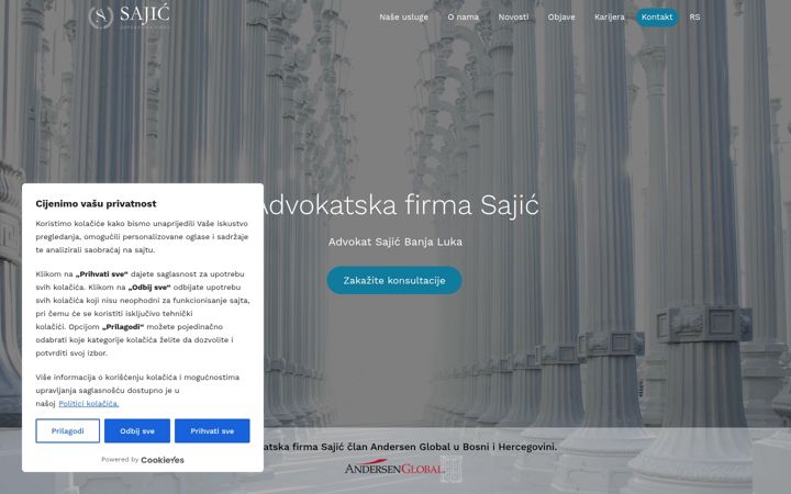 Screenshot of advokatskafirmasajic.com