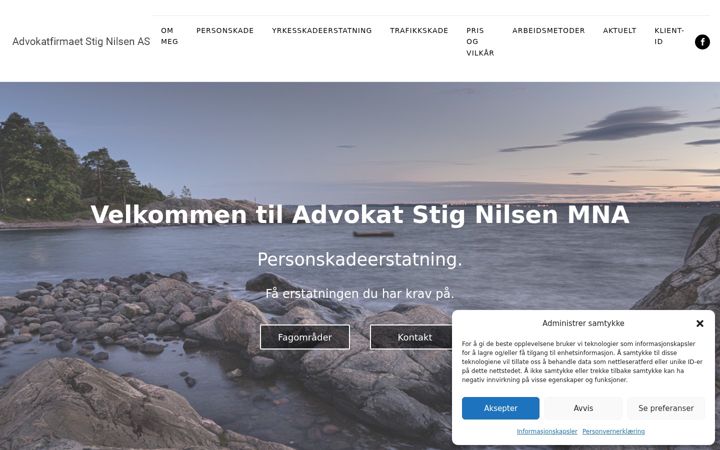 Ekraanipilt saidist advokatstignilsen.no
