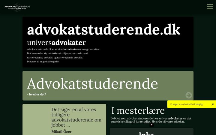 Ekraanipilt saidist advokatstuderende.dk