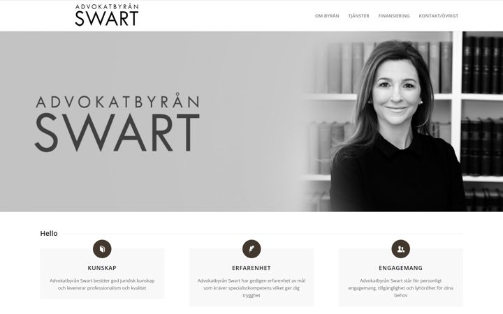 Screenshot of advokatswart.se
