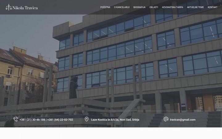 Screenshot of advokattravica.rs