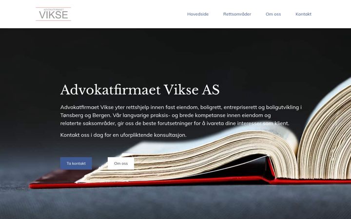 Screenshot of advokatvikse.no
