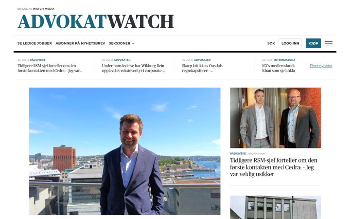 Screenshot of advokatwatch.no
