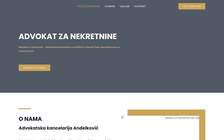 Screenshot of advokatzanekretnine.rs