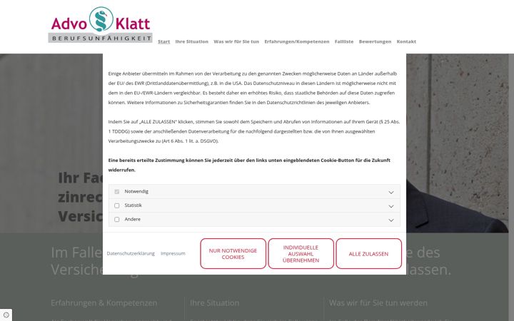 Screenshot of advoklatt-berufsunfaehigkeit.de