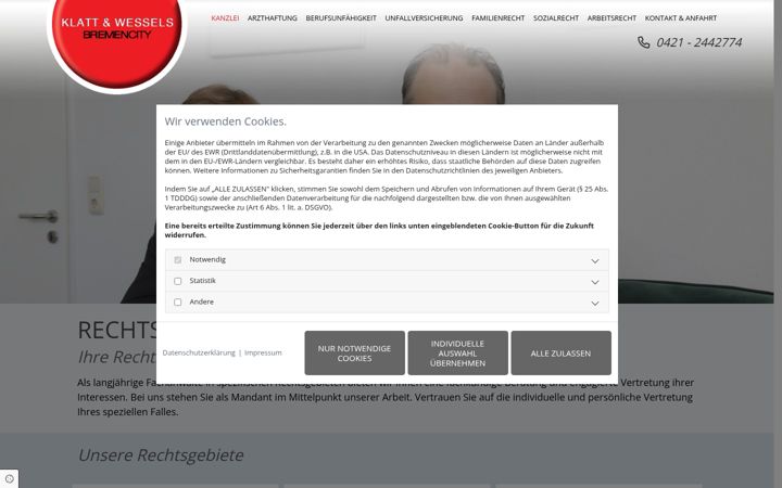 Screenshot of advoklatt.de