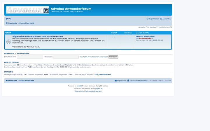 Екранна снимка на advolux-forum.de