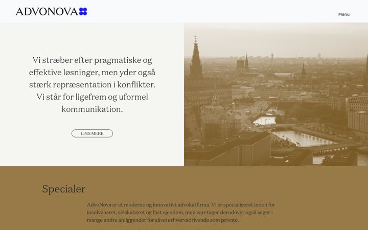Screenshot of advonova.dk