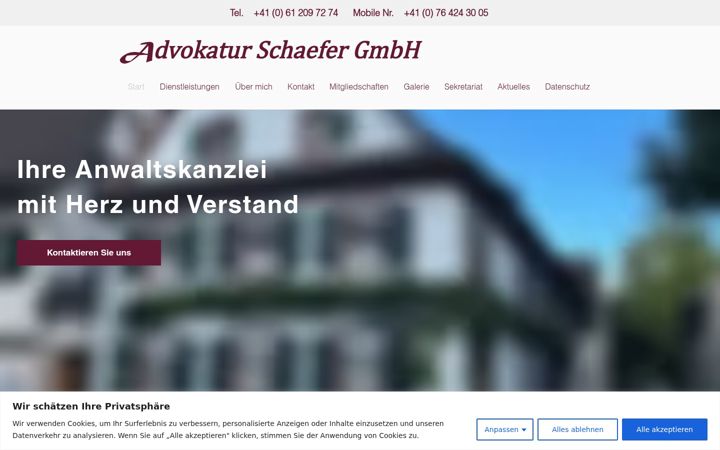 Screenshot of advoschaefer.ch