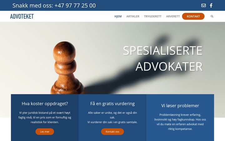 Screenshot of advoteket.no