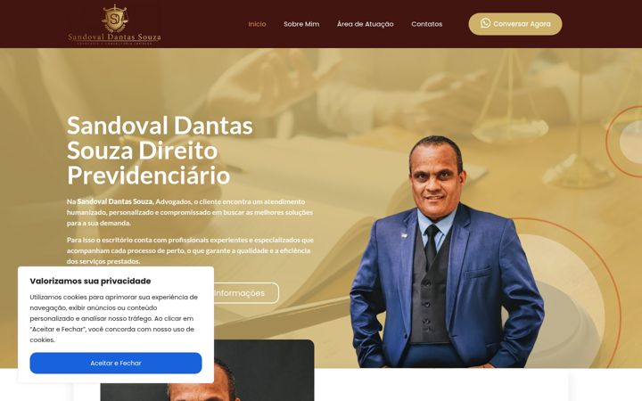 Screenshot of advsandovaldantas.com.br