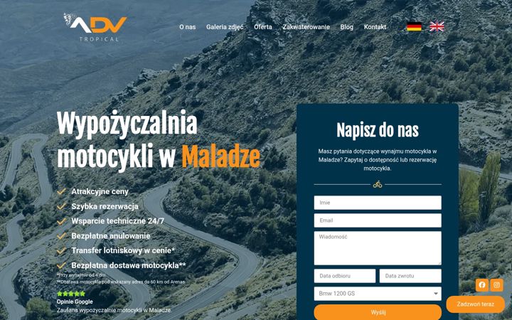 Snímek obrazovky advtropical.com