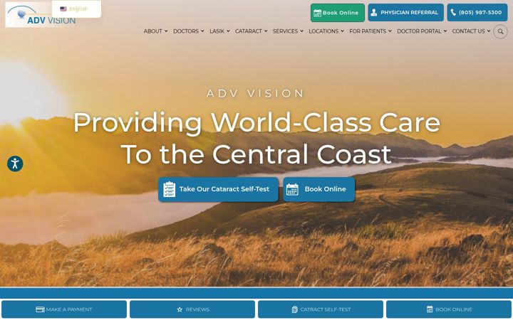 Screenshot of advvisioncenters.com