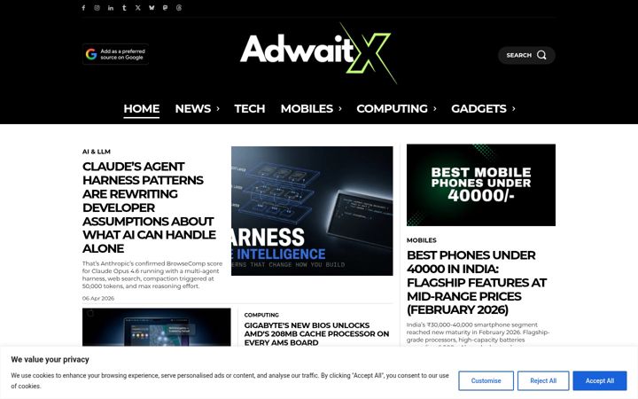 Screenshot of adwaitx.com