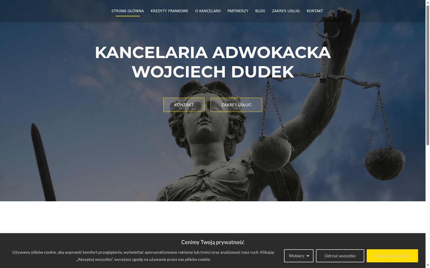 Captura de ecrã do banner de consentimento apresentado antes de qualquer interação