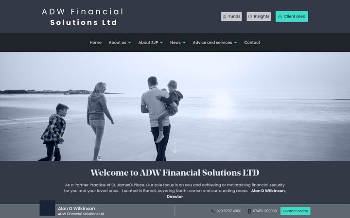 Screenshot of adwfinancialsolutions.co.uk