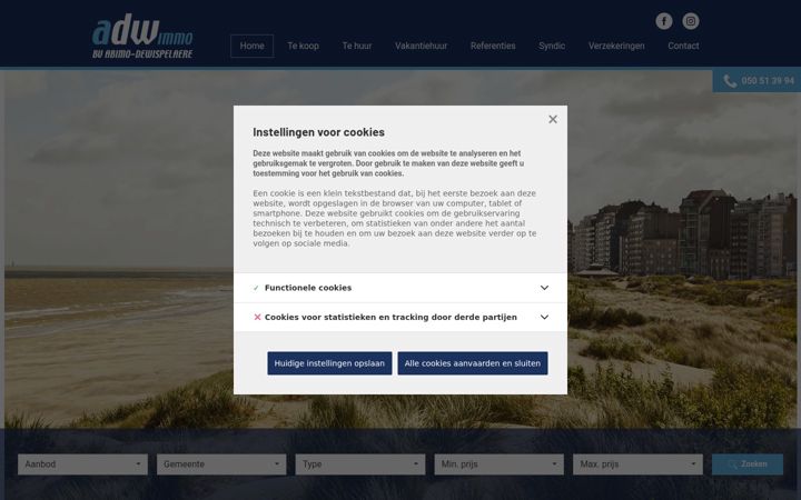 Screenshot of adwimmo.be