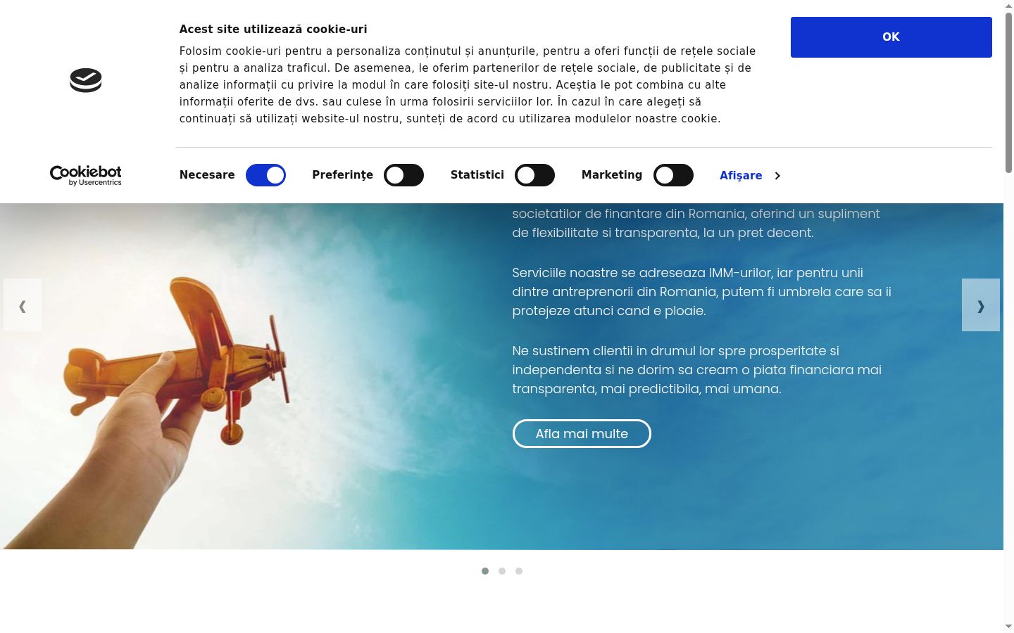 Screenshot του banner συγκατάθεσης που εμφανίστηκε πριν από οποιαδήποτε αλληλεπίδραση