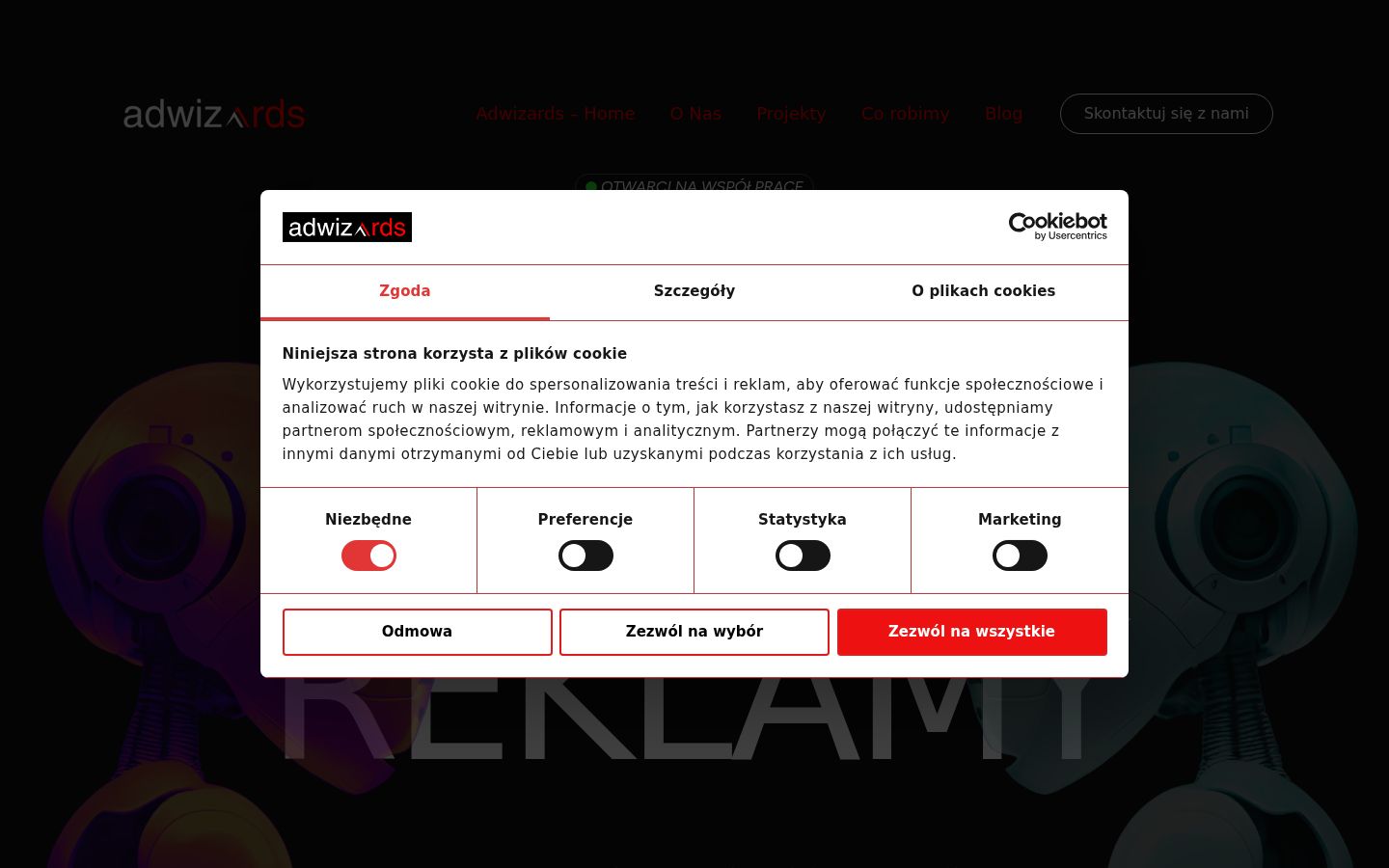 Capture d'écran de la bannière de consentement affichée avant toute interaction