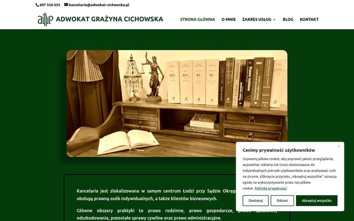 Captura de pantalla de adwokat-cichowska.pl