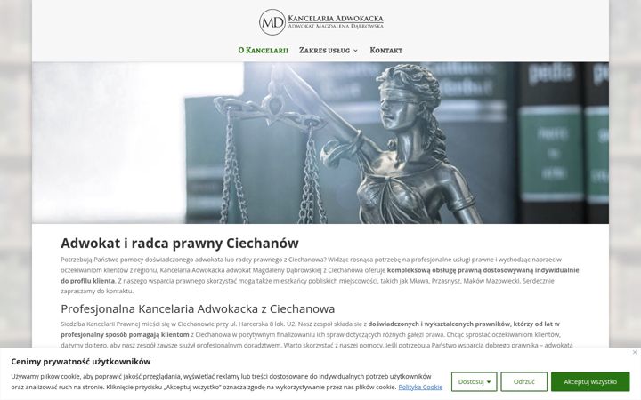 Captura de pantalla de adwokat-ciechanow.pl