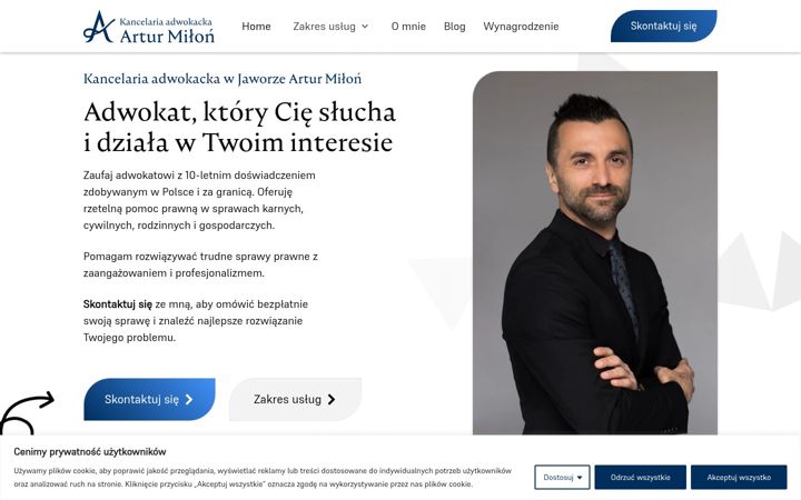 Snímek obrazovky adwokat-jawor.com