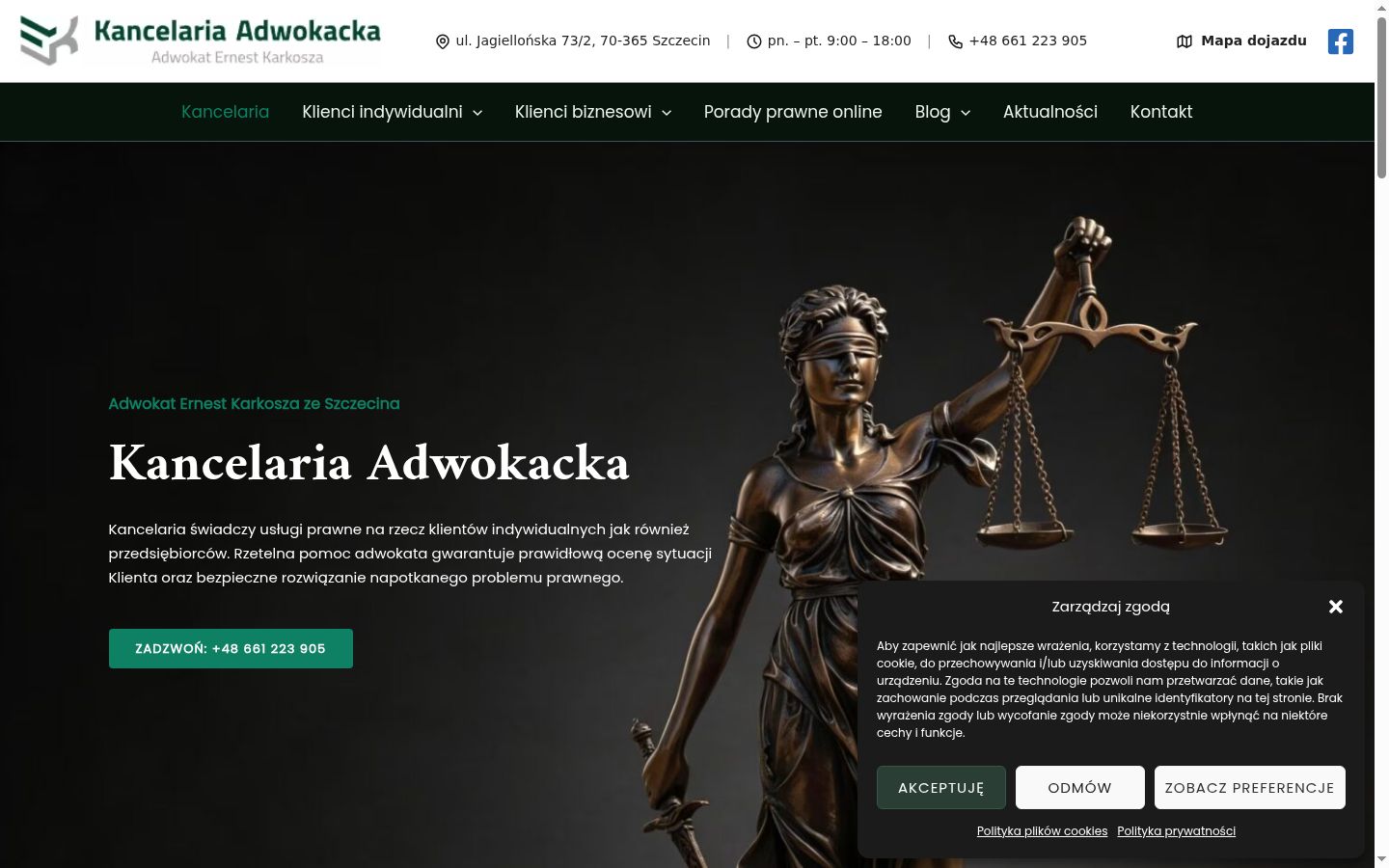 Captura de pantalla del banner de consentimiento mostrado antes de cualquier interacción