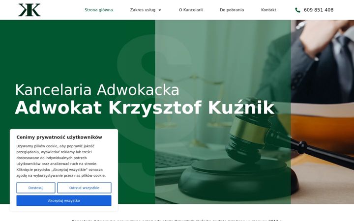 Screenshot ta' adwokat-kuznik.pl
