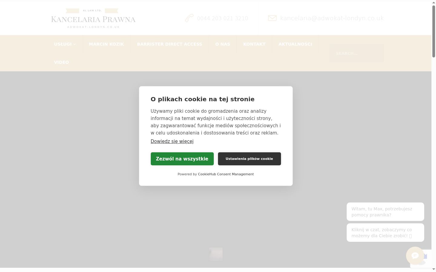 Screenshot del banner di consenso mostrato prima di qualsiasi interazione