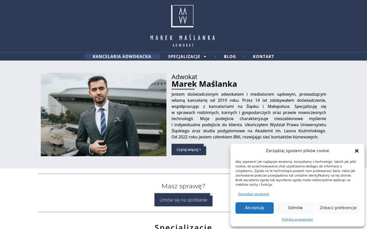 Screenshot ta' adwokat-maslanka.pl