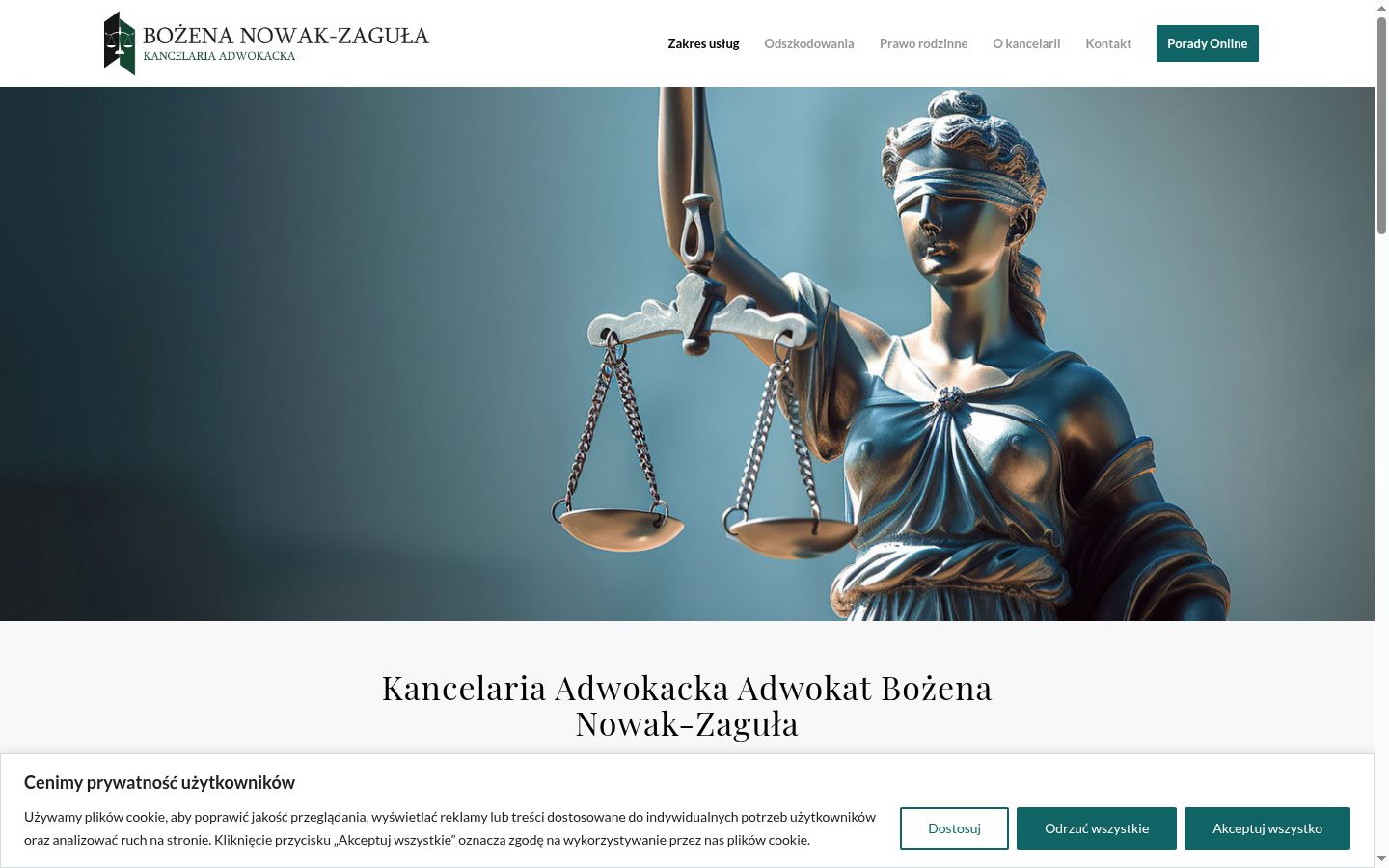 Captura de pantalla del banner de consentimiento mostrado antes de cualquier interacción