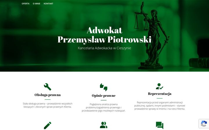 Captură de ecran a adwokat-piotrowski.cieszyn.pl