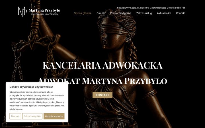 Captură de ecran a adwokat-przybylo.pl