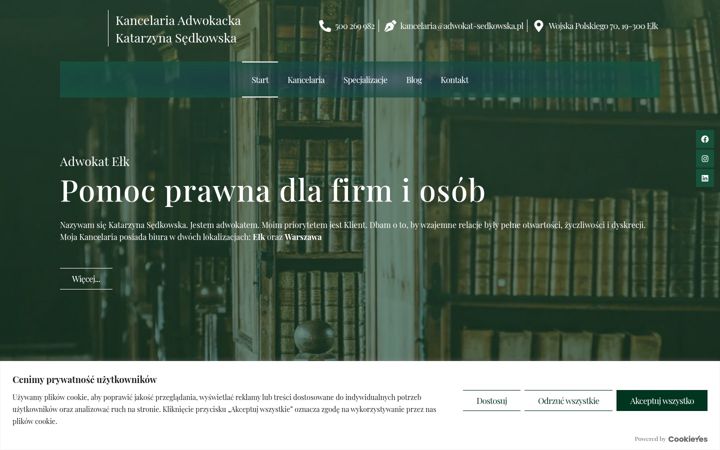 Captura de pantalla de adwokat-sedkowska.pl