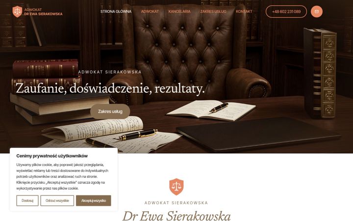 Captura de pantalla de adwokat-sierakowska.pl