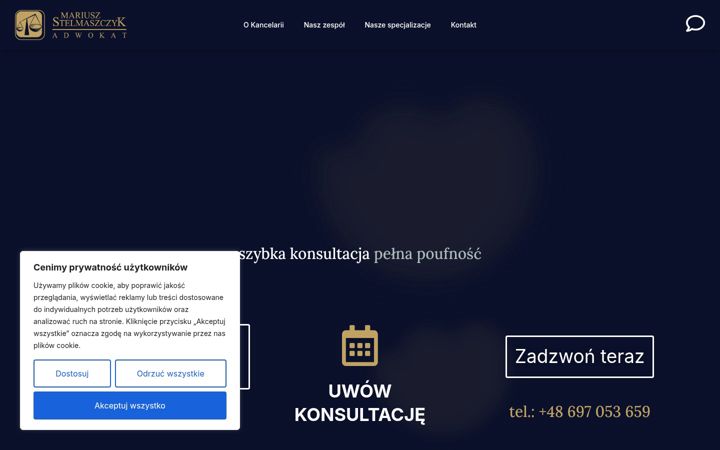 Captura de pantalla de adwokat-stelmaszczyk.pl