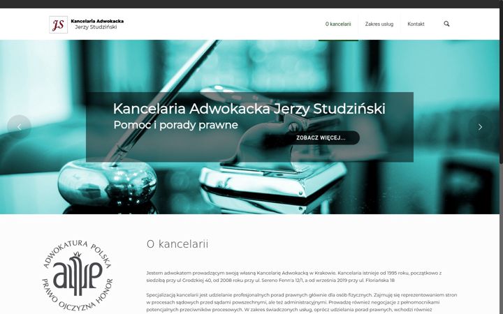 Captura de pantalla de adwokat-studzinski.pl