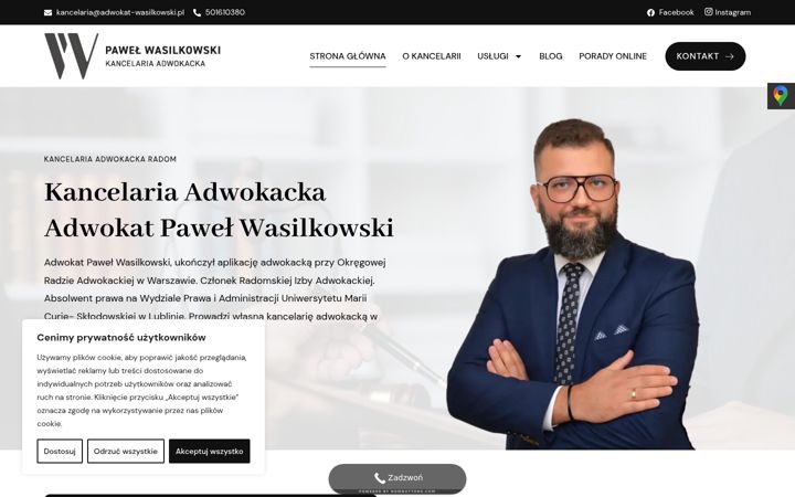 Snímek obrazovky adwokat-wasilkowski.pl