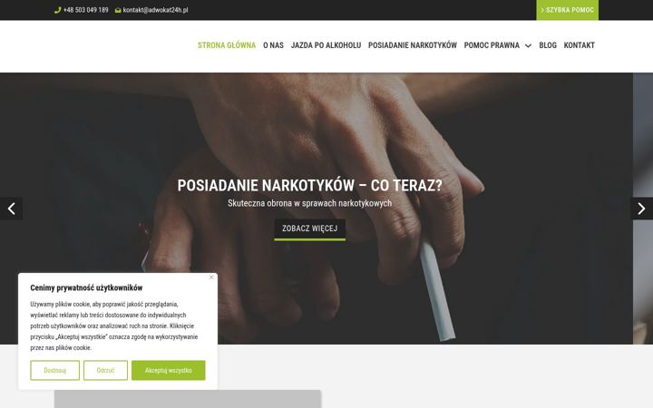 Snímek obrazovky adwokat24h.pl