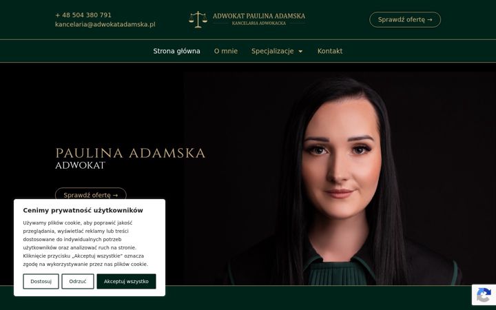 Captura de pantalla de adwokatadamska.pl