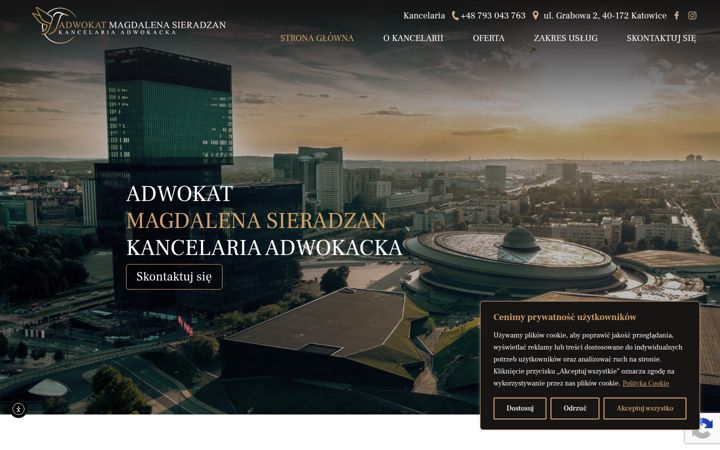 Snímek obrazovky adwokatcentrum.com.pl