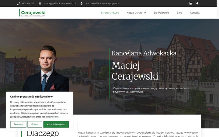 Snímek obrazovky adwokatcerajewski.pl