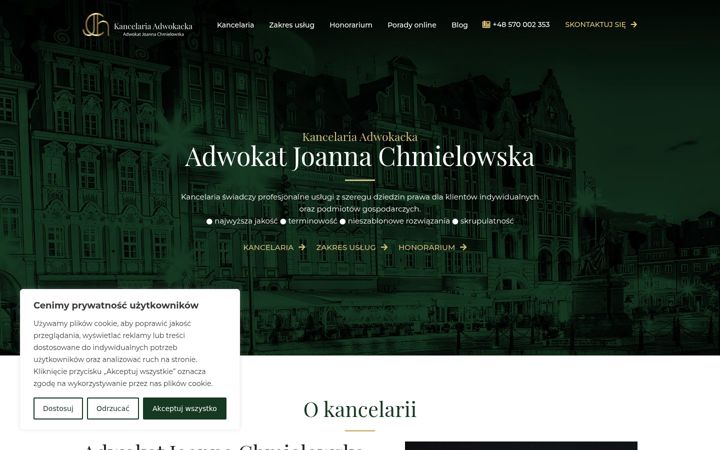 Snímek obrazovky adwokatchmielowska.pl