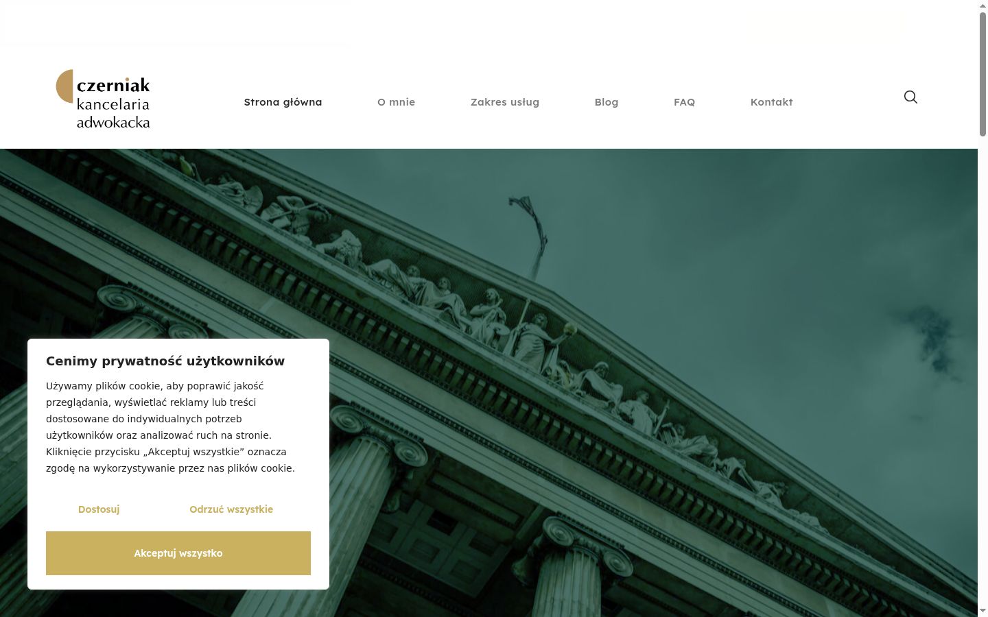 Screenshot del banner di consenso mostrato prima di qualsiasi interazione